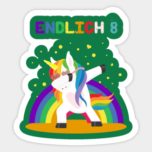 8th birthday unicorn Sticker